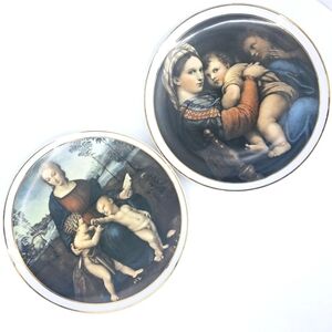 Madonna Del Cardellino & Madonna Della Seggliola 13" Decorative Plates - Italy